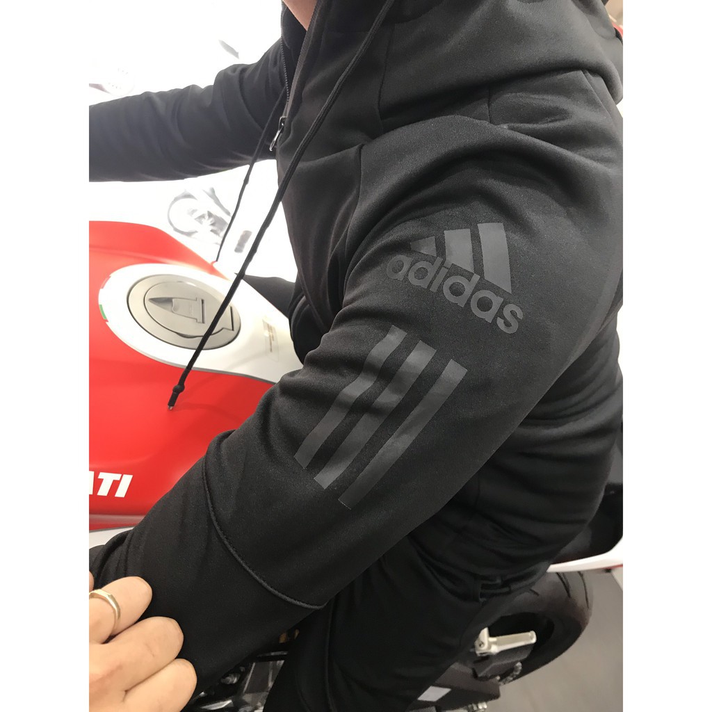 BỘ NỈ NAM ADIDAS THỂ THAO CAO CẤP ĐEN ་