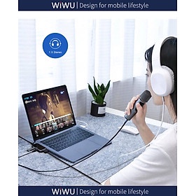 Hub WiWu Alpha 4 In 1 USB-C T5 Pro Vỏ Hợp Kim Nhôm, Cảm Ứng Thoải Mái, Mở Rộng Nhiều Cổng - Hàng Chính Hãng