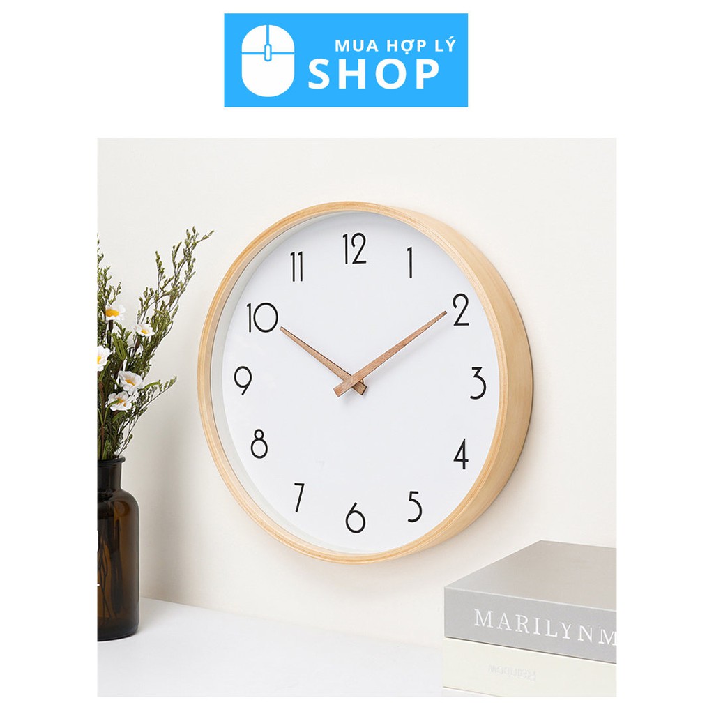 Đồng Hồ Treo Tường Gỗ Nguyên Chất TaoQiGui Họa Tiết Phong Cách Hàn Quốc Decor Sang Trọng Hiện Đại