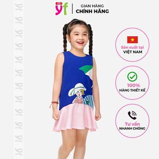 Đầm bé gái tùng bèo YF in hình cô gái nổi bật, đủ size 8DX0130