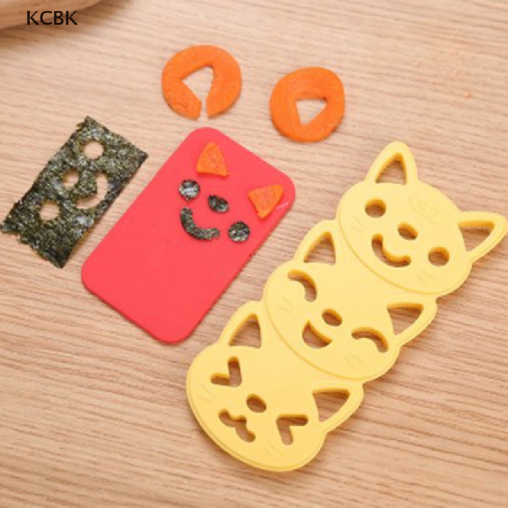 1 Bộ Khuôn Cắt Cơm Nắm Hình Mèo Cười Dễ Thương