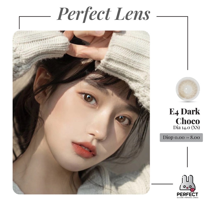 LINK 2 (Giá 1 Chiếc) 14.0 (0.00->8.00) Lens E4 Dark Choco - Kính Áp Tròng