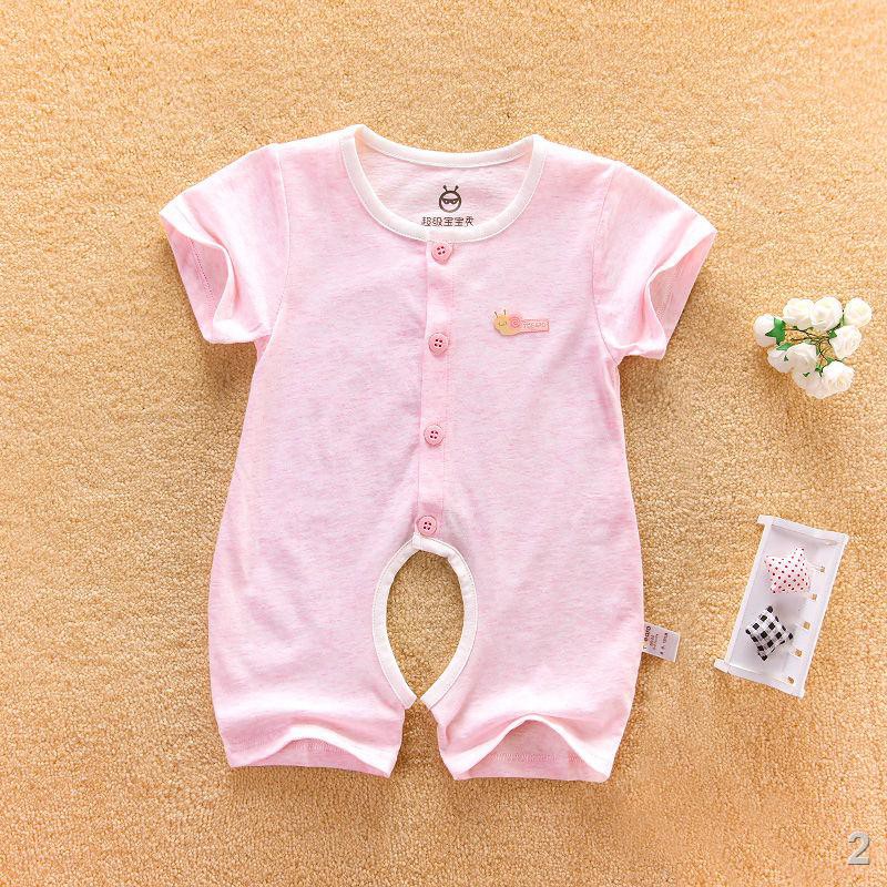 ☄▨❅bé một mảnh mùa hè ngắn tay hở lưng vải cotton mỏng 0-1 3 tuổi quần áo sơ sinh romper