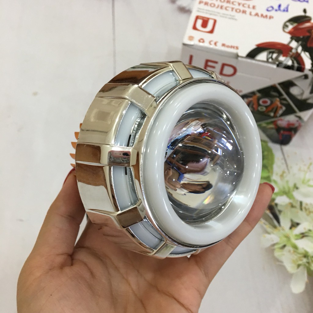 Đèn led bi cầu có viền độ U12 - đèn Led U14-Đèn led xe máy