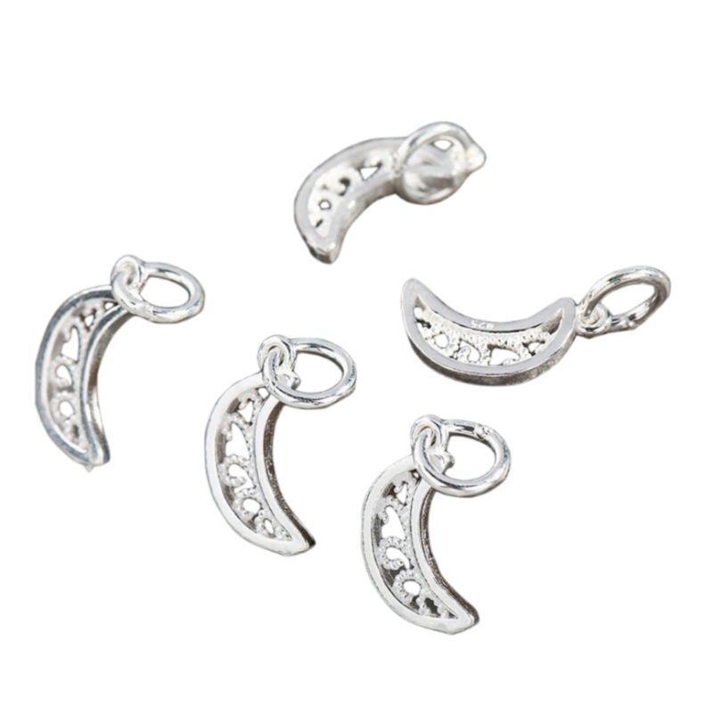 Charm bạc 925 hình mặt trăng khuyết vĩnh viễn bảo hành