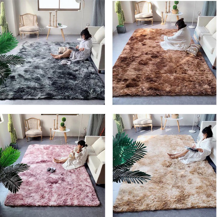 [XẢ KHO NGHỈ BÁN] Thảm Lông Trải Sàn PITTSHOP Loại Dày Hàng Đẹp ( Kích Thước 1m6 x 2m - Mặt Sau Chồng trơn)