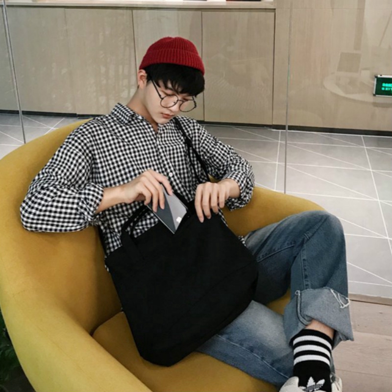 Big Capacity Nylon Ulzzang Korean Fashion Men tote &amp;Sling &amp; Shoulder &amp; Crossbody &amp; Messager Bag Birthday gift