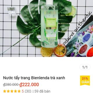 Nước tẩy trang Bielenda trà xanh
