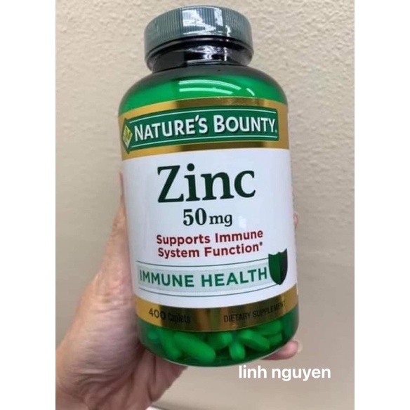 Viên uống bổ sung kẽm Nature’s Bounty Zinc 50mg 400v