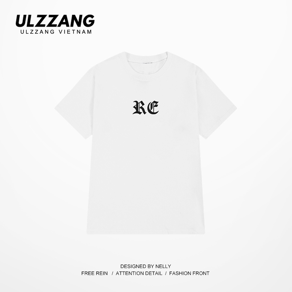 Áo thun nữ ULZZANG cotton premium tay lỡ form dáng rộng unisex rc