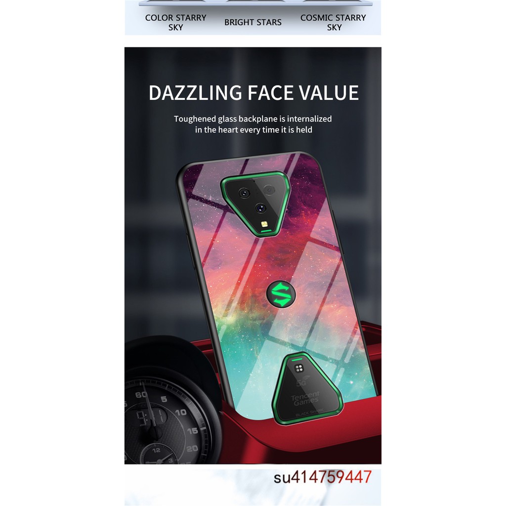 Ốp điện thoại tráng gương viền TPU màu Gradient thời trang cho Mi Black Shark3 xiaomi Black Shark 3