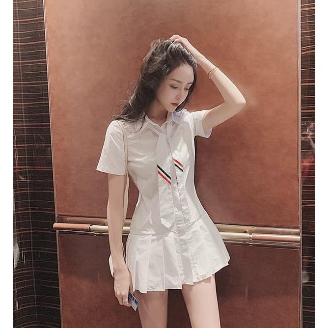 Váy Sơ MI XÒE THẮT CÀ VẠT