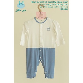Body Dài Little Love Phối Trắng Size 0-3m, 3-6m Mẫu Mới Giá Rẻ | Minizon Kids