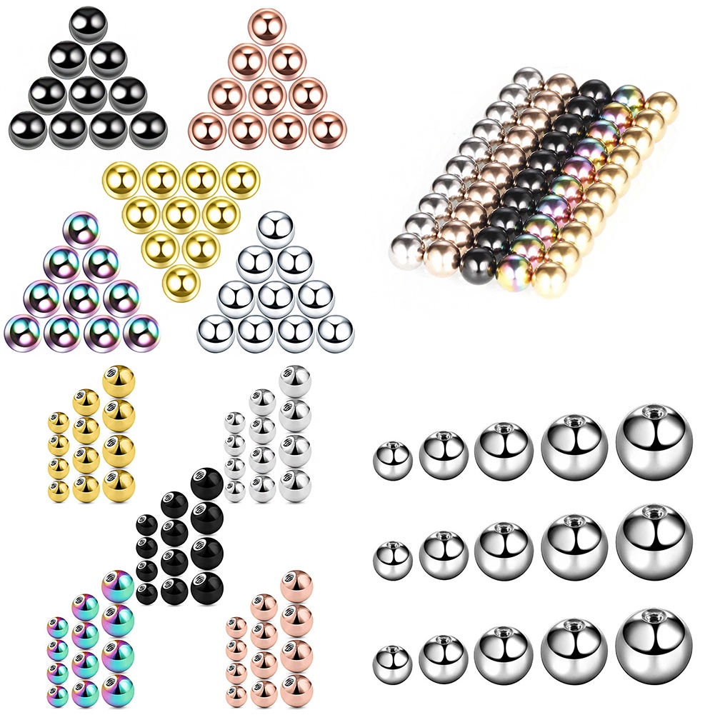 Set 10 Khuyên Tai Chốt Tròn Bằng Thép Không Gỉ 3/4/5/6mm