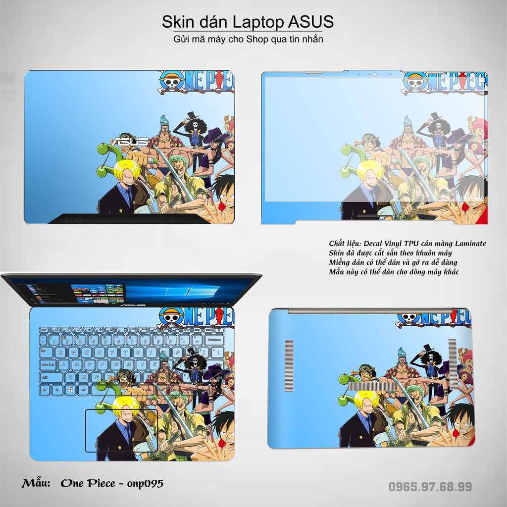 Skin dán Laptop Asus in hình One Piece _nhiều mẫu 9 (inbox mã máy cho Shop)