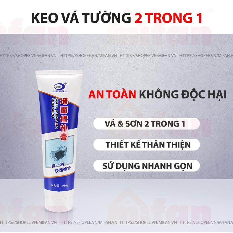 Keo Vá Tường Chống Thấm LKB 250gr - Trám Trét Vết Nứt Khe Hở Tường - Chống Mốc Ẩm Làm Sạch Tường - HÀNG CHÍNH HÃNG