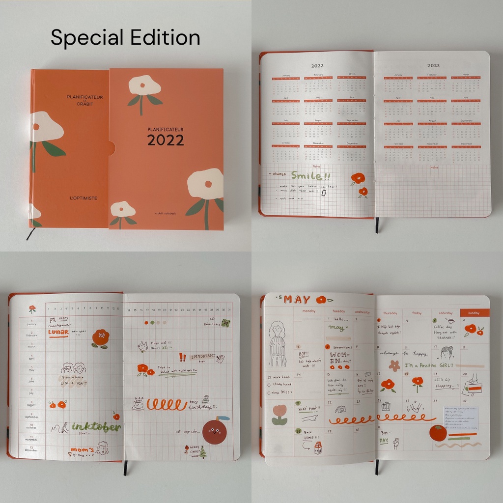 Sổ lịch Planner 2022, Crabit Planner 12 tháng, Special Edition