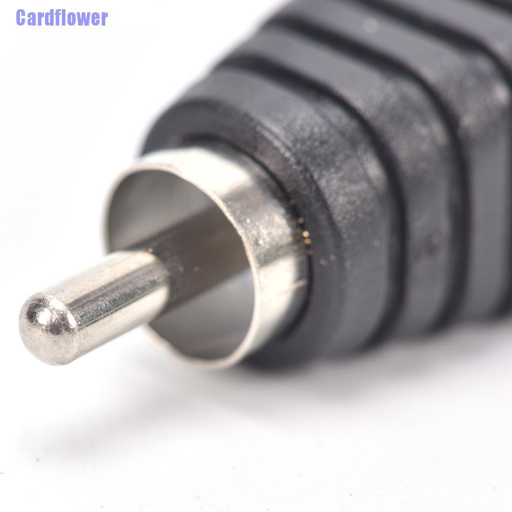 Cardflower  New 2PCS Speaker Wire A/V Cable to Audio Male RCA Connector Adapter Jack Press Plug