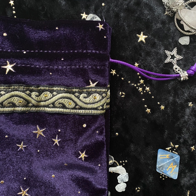 Túi Dây Rút Chất Liệu Nhung Satin Dùng Đựng Bài Tarot Tiện Dụng
