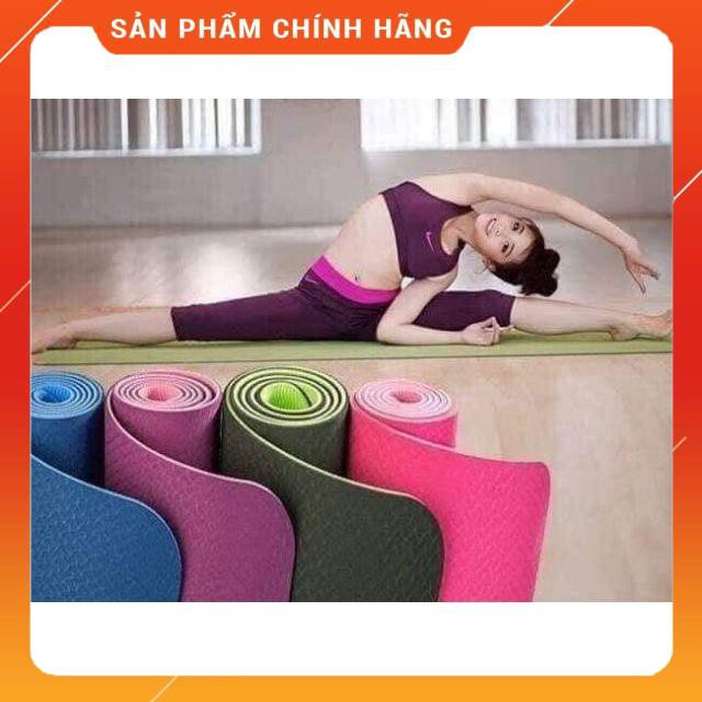 [HÀNG SIÊU TỐT] Thảm yoga 2 mặt dày đẹp vân chìm