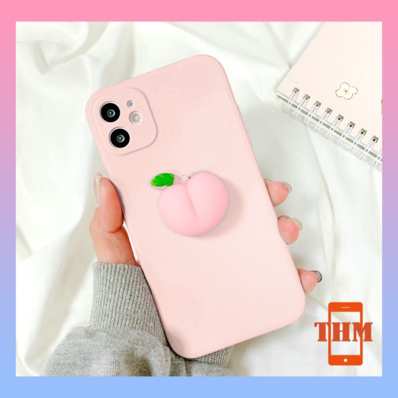 Ốp Điện Thoại Cạnh Vuông Hình Quả Đào Cho iphone 6/6plus/6s/6splus/7/7plus/8/8plus/x/xr/xs/11/12/13/pro/max/plus/promax-019