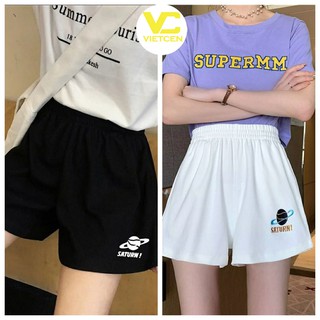Quần sooc nữ Saturn chất thun, quần đùi mặc nhà co giãn - VIETCEN