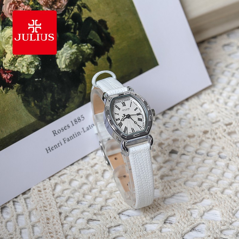 Đồng hồ nữ Julius JA-544 dây da trắng | Julius Official