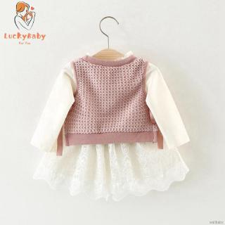 Set Áo Thun Tay Dài & Đầm Yếm Cho Bé Gái