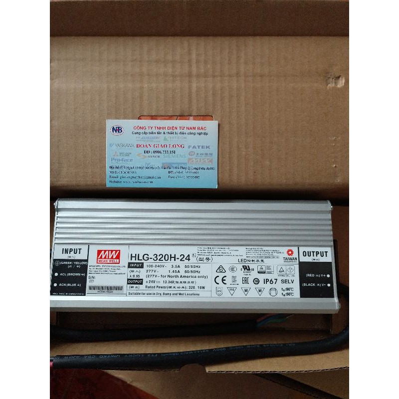 Nguồn Meanwell HLG-320H-24, 24v, 320w, ip67