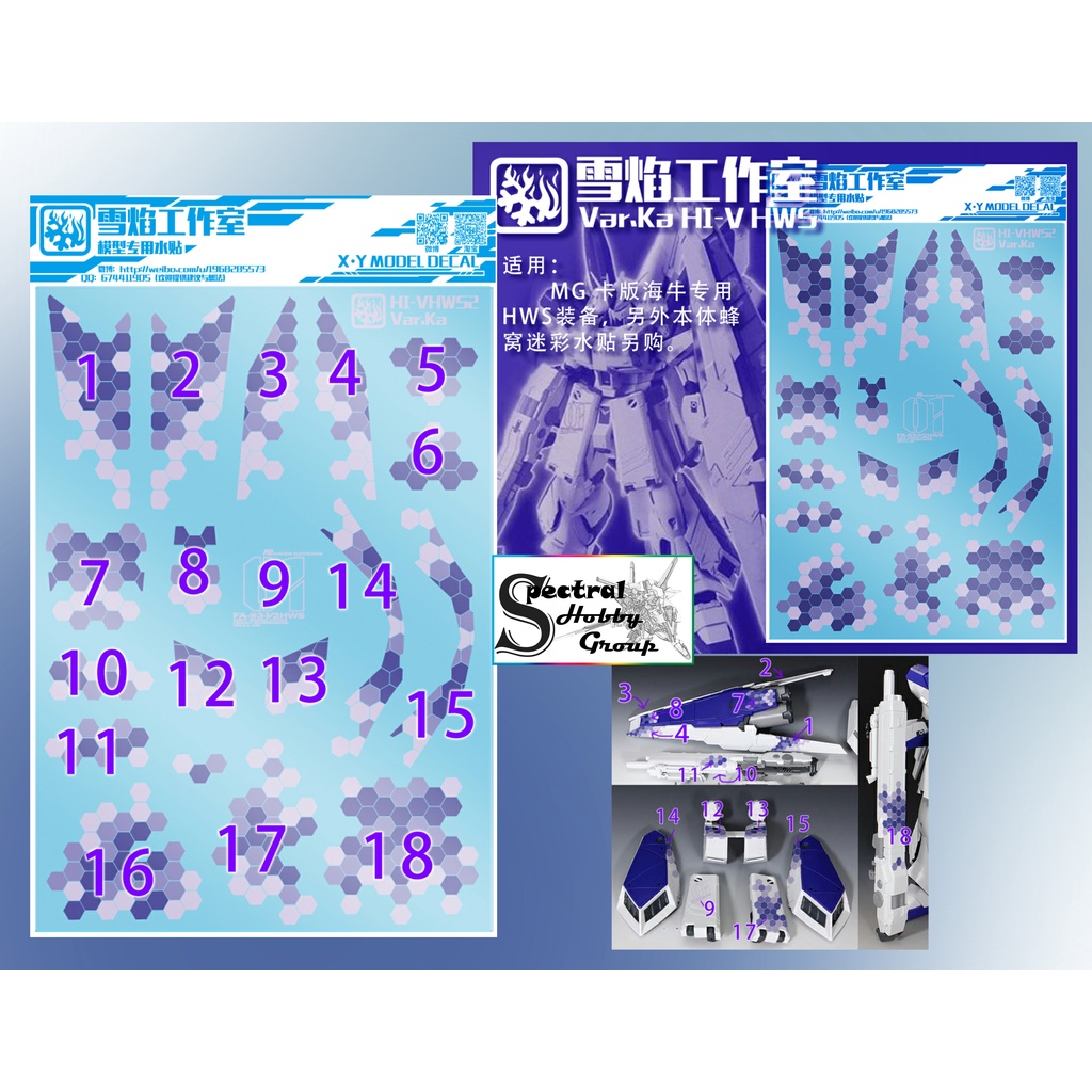 Decal nước dán mô hình MG Hi Nu Hi-Nu | Nu Gundam RX93 MB các loại - Water sticker