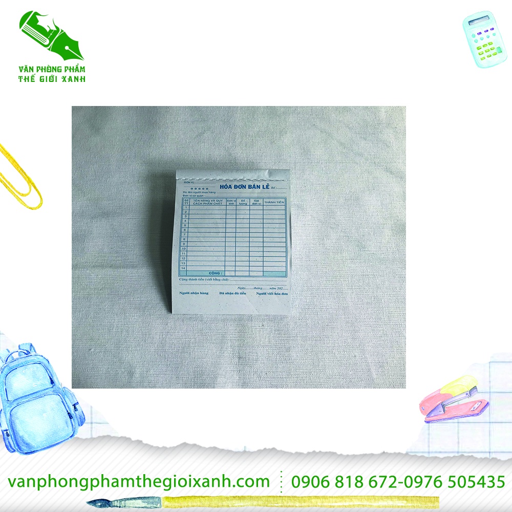 HÓA ĐƠN BÁN LẺ 1 LIÊN THƯỜNG 13X19cm 45Tờ (H)