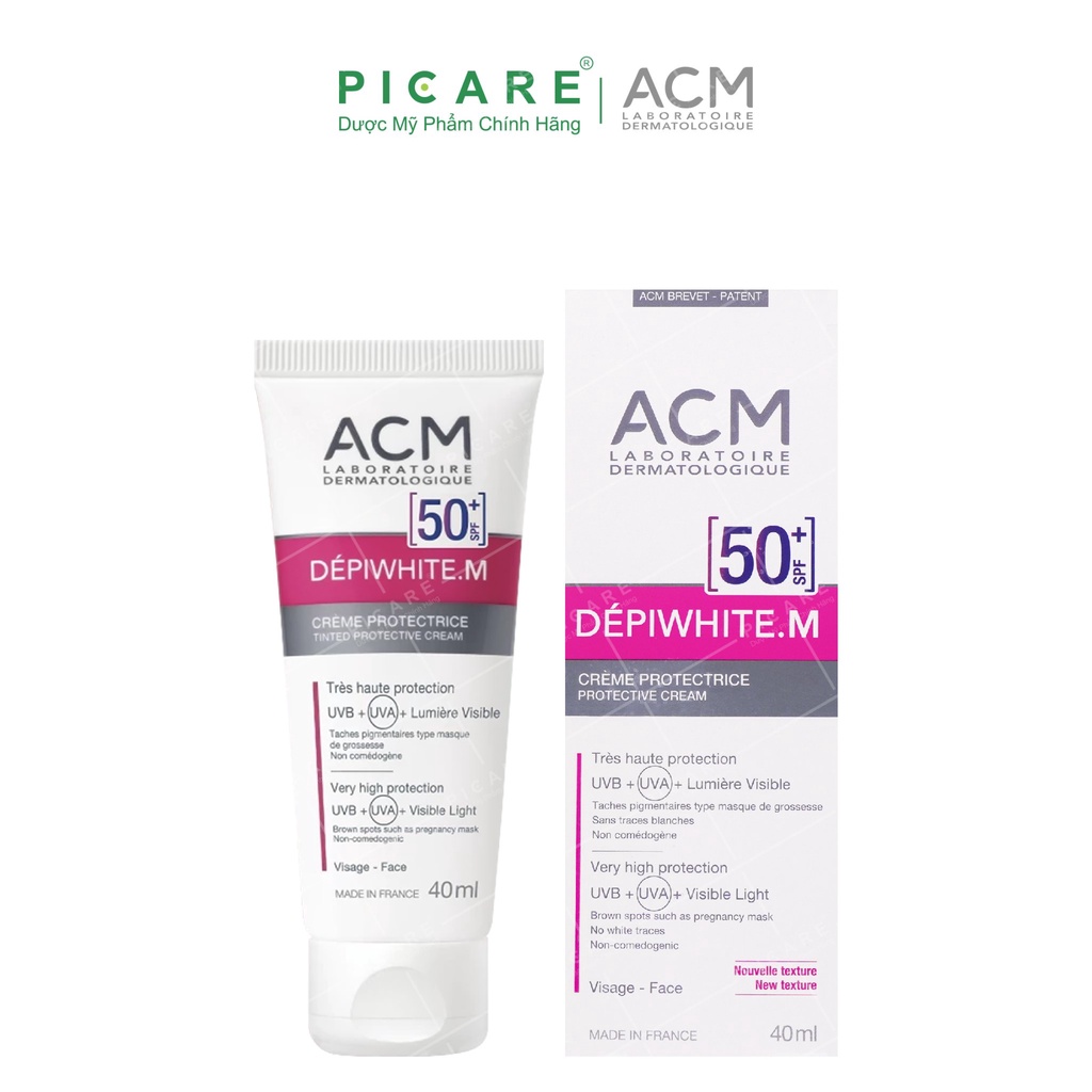 Kem chống nắng giảm nám & sạm da ACM Depiwhite M Protective Cream SPF50+ 40ml