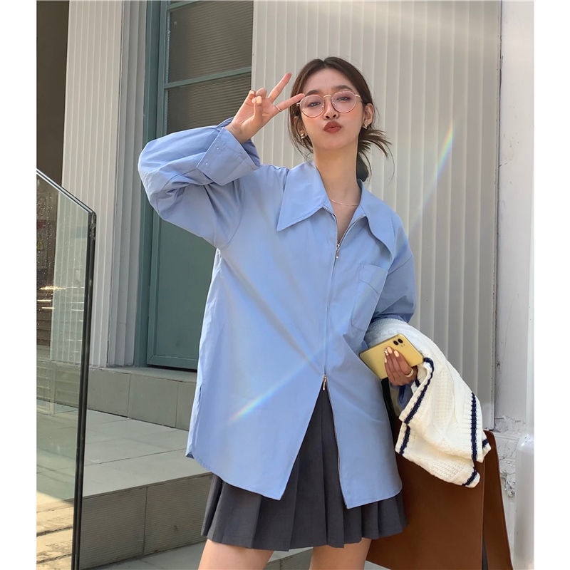 Jiashucheng Áo Sơ Mi Tay Dài Phong Cách Hàn Quốc Cao Cấp Thời Trang Thu Đông Hàng Mới Dành Cho Bạn Nữ