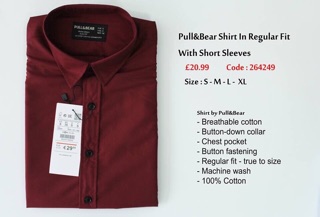 SƠ MI TAY NGẮN PULL & BEAR LỤA