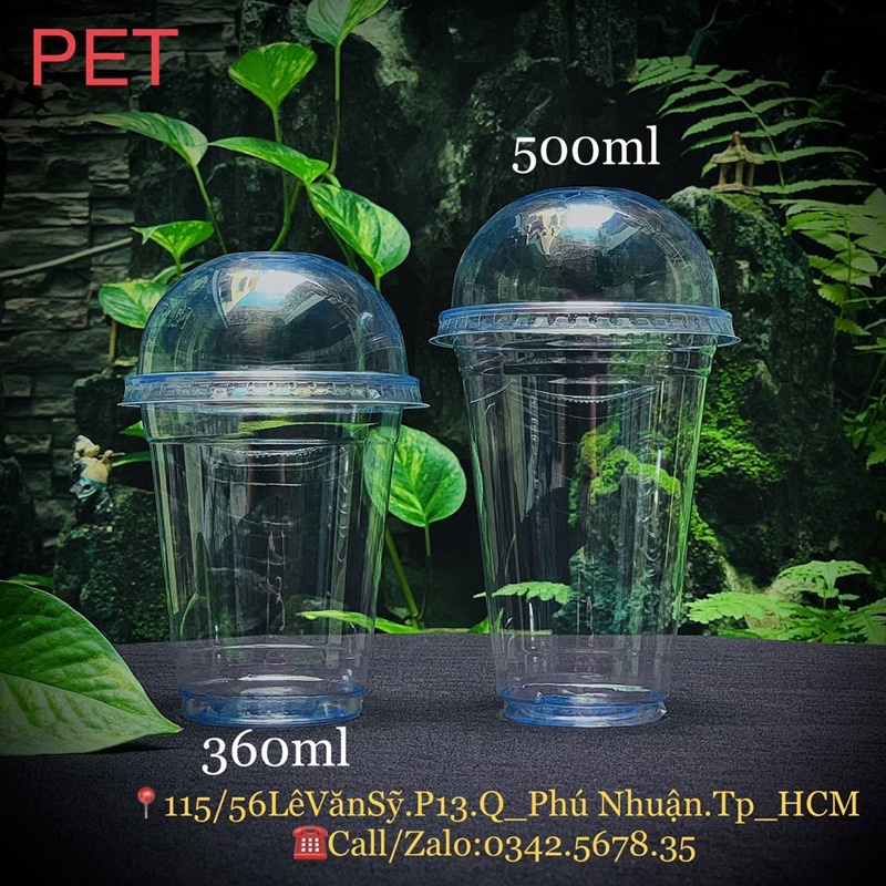 Ly nhựa trà sữa cao cấp.PET,360ml/500ml nắp cầu(set50Ly)