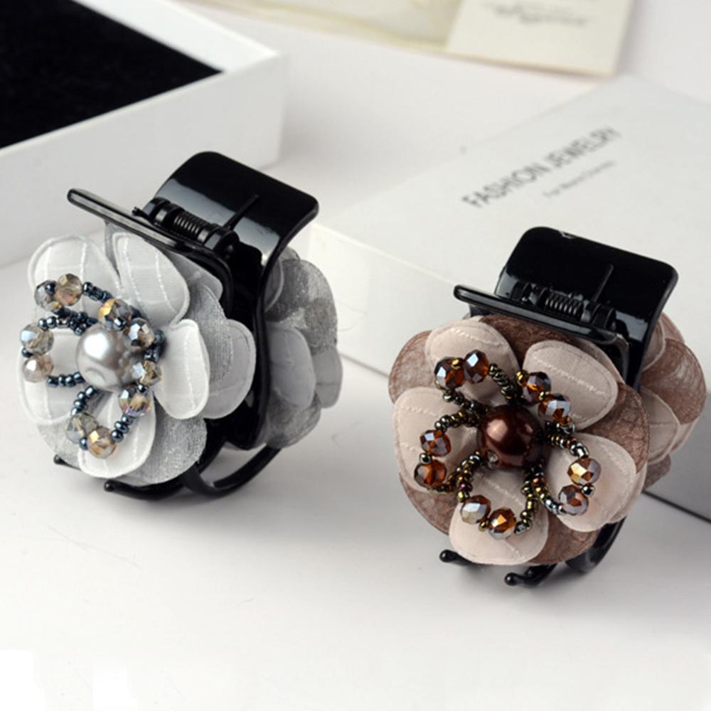 IVORY Kẹp Tóc Hình Hoa Đơn Giản Phong Cách Retro Hàn Quốc Cho Nữ