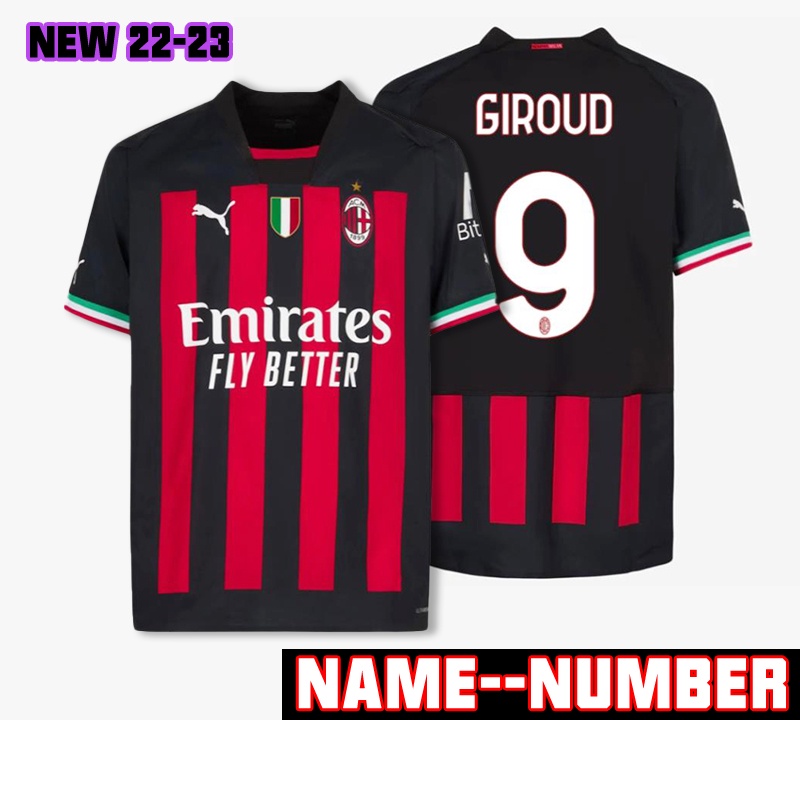 Áo Thun Đội Tuyển AC Milan Size s-2xl