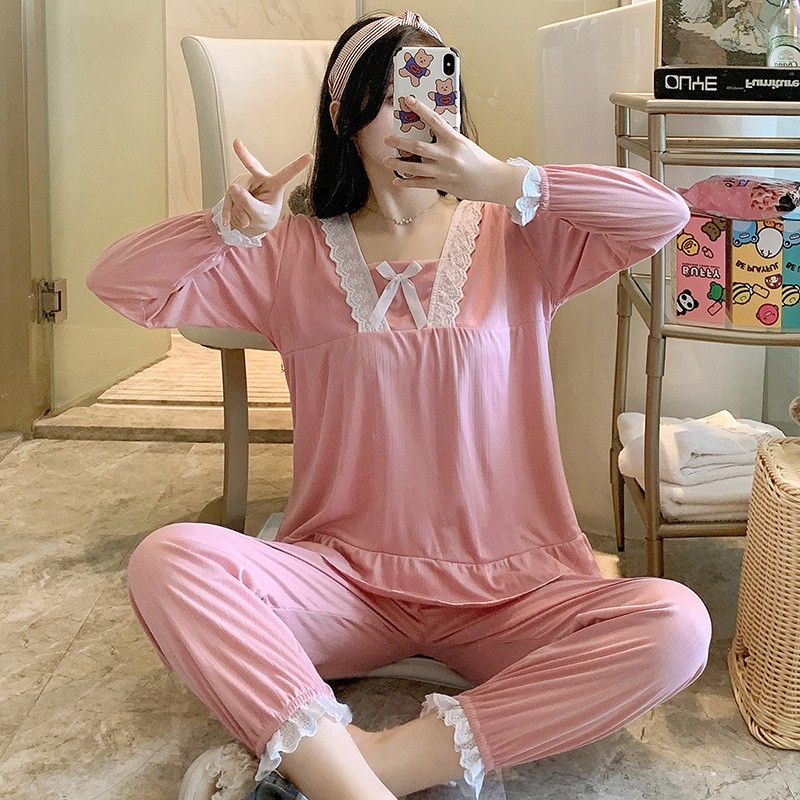 Bộ ngủ dài tay pijama nữ chất cotton cao cấp dễ thương DT88 | BigBuy360 - bigbuy360.vn