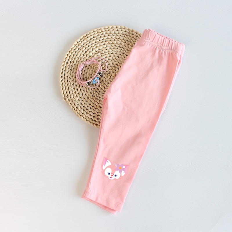 Quần legging 100% cotton mềm mại in họa tiết hoạt hình LinaBell cho bé gái