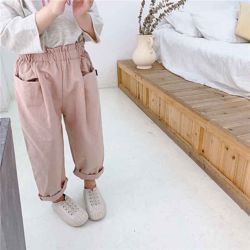 Quần dài chất liệu cotton thiết kế đáng yêu xinh xắn dành cho bé gái