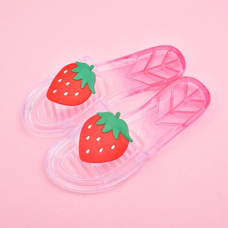 Dép nhựa mềm trong suốt họa tiết trái cây xinh xắn dành cho nữ
