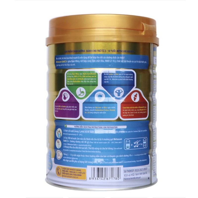 Sữa Metacare gold 2+ 800g