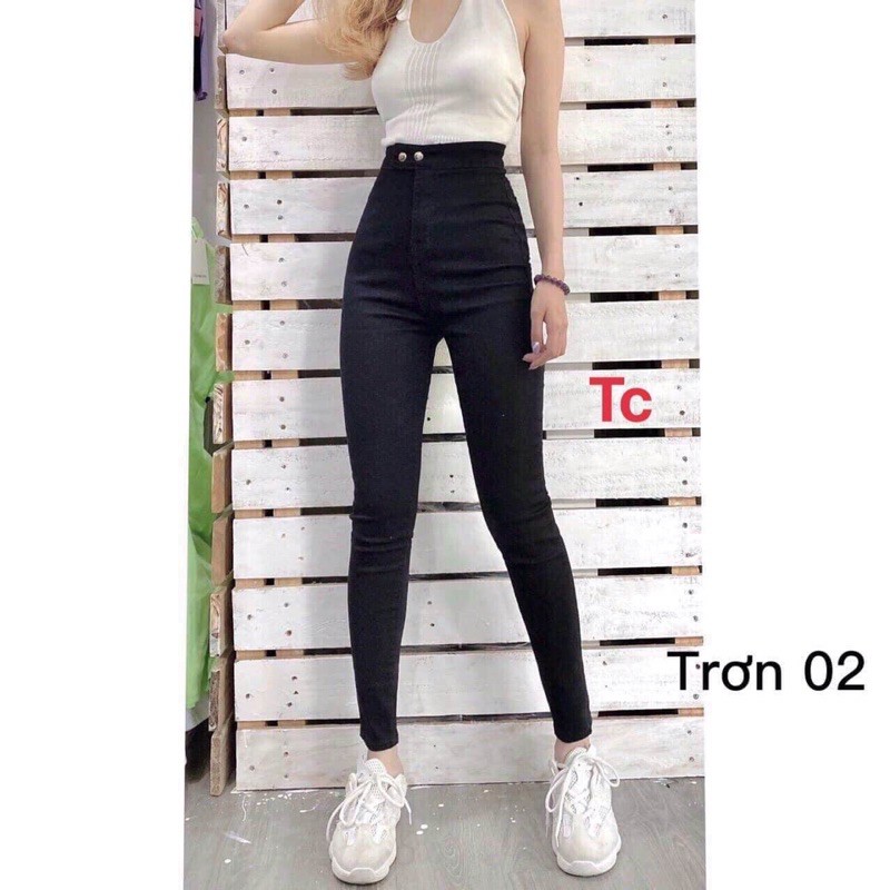 Quần bò cạp cao 2 cúc
