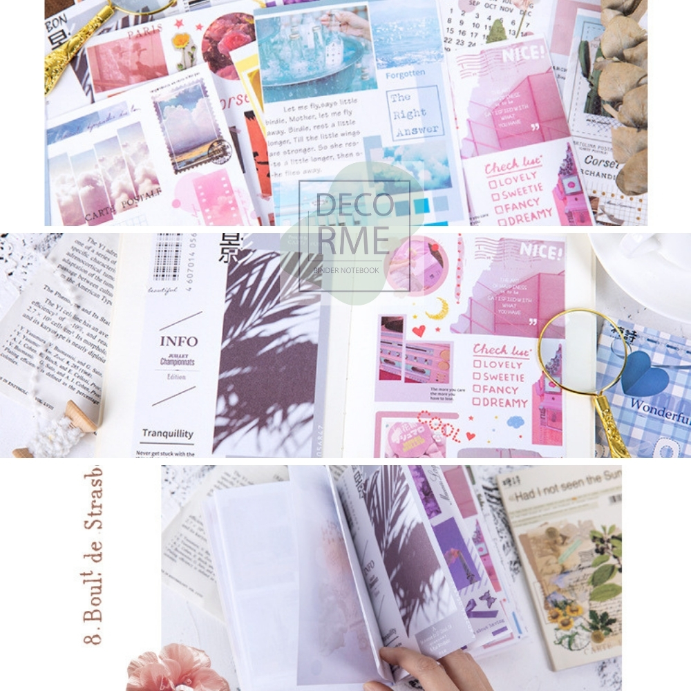 Dercome Sổ sticker tự cắt trang trí sổ tay,bullet journal phụ kiện văn phòng phẩm