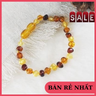 Vòng tay hổ phách trẻ em tự nhiên 3 màu