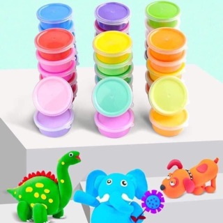 Bộ 24 hộp màu đất nặn kèm dụng cụ cho bé