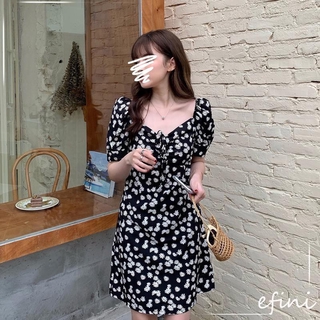 Đầm nữ họa tiết hoa tay phồng ngọt ngào dễ thương