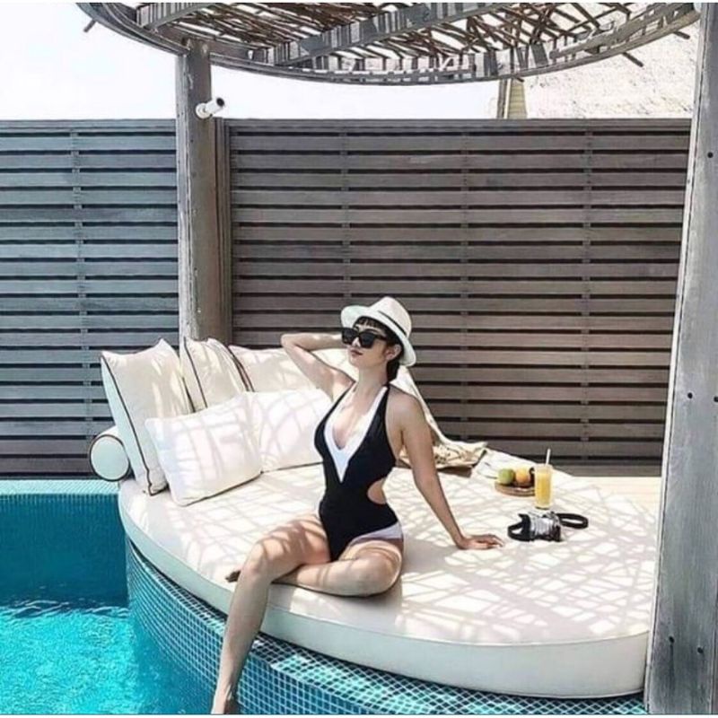 bikini đồ bơi liền pha trắng kèm hình ảnh thật đôi trả trong vong 7 ngày