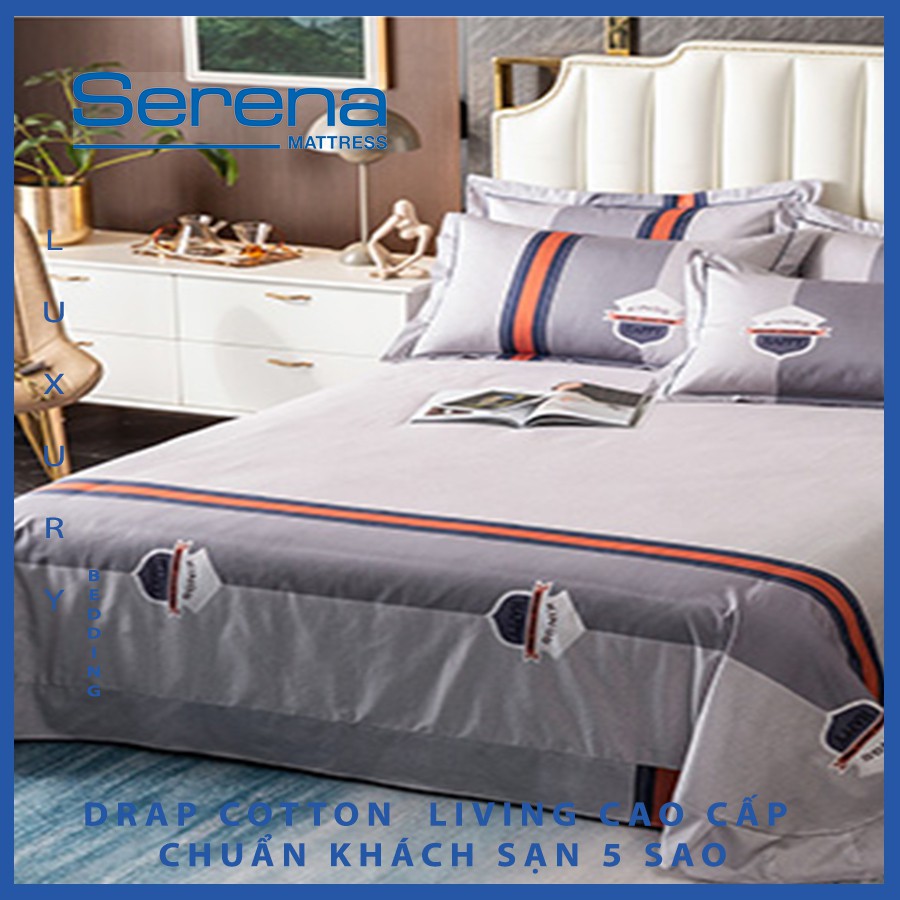 Bộ Chăn Ga Gối Drap Cotton Living Set 5 món Drap Cotton Chăn Ra Ga Trần Bông Hàn Quốc Cao Cấp – Hệ Thống Nệm