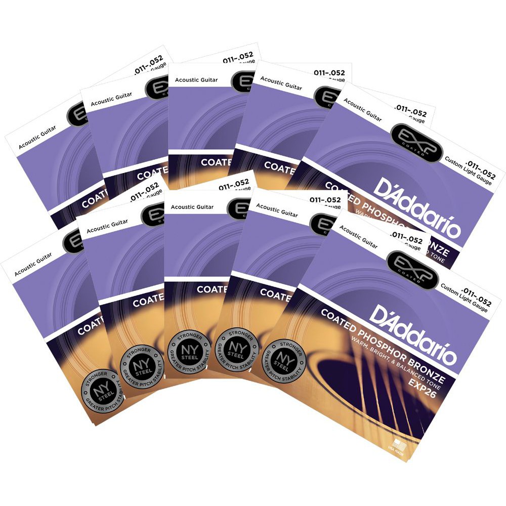 [Tặng thêm dây Mí] Dây Đàn Guitar Acoustic D'ADDARIO EXP26 [loại mềm tay]